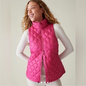 NWT Athleta Whisper Featherless Quilted Vest in Salvia Pink (XXS)